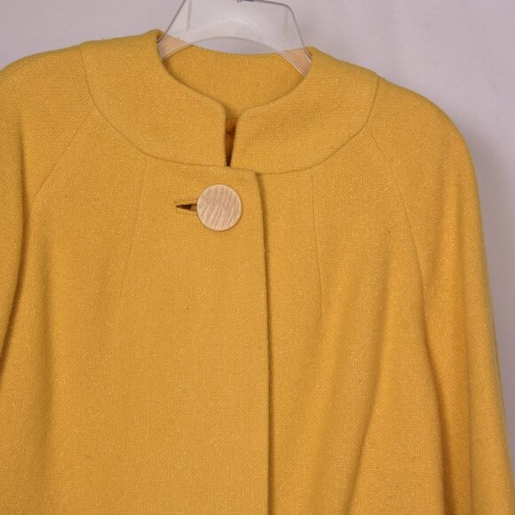 Kerrybrooke Vintage Women's Sears & Roebuck Company Dress Coat Mustard Yellow - Picture 2 of 9
